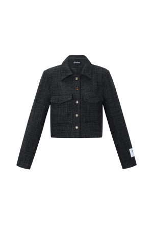 Tissu En Fibre De Polyester Femme Veste Élégante À Carreaux Statement h5