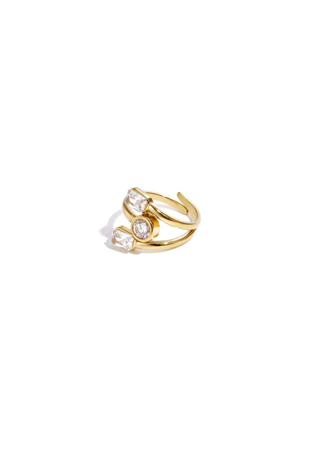 Bague Ornée De Pierres Variées 