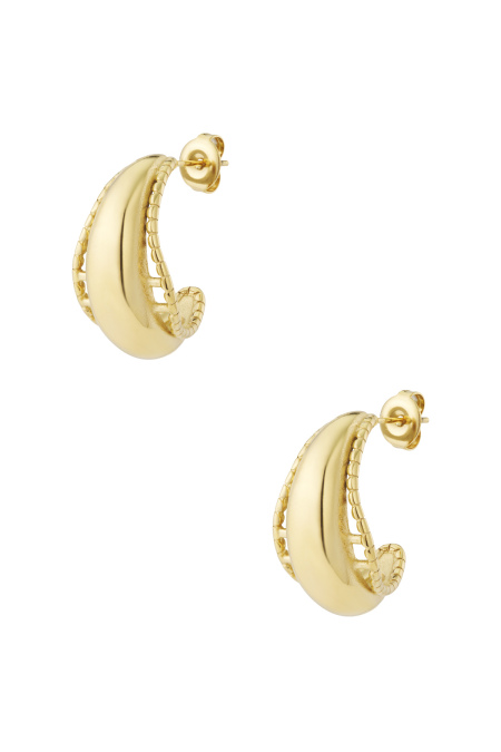 Boucles d'oreilles créoles géométriques en acier inoxydable, style décontracté et quotidien