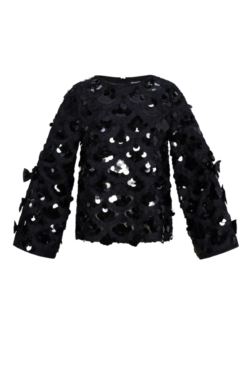 Tissu Polyester Fibre Femmes Hauts À Manches Longues Élégant Paillettes Déclaration