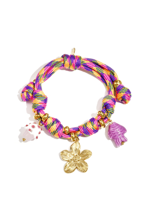 Bracelets À Breloques En Corde, Motif Floral, Collection Romantique Décontractée Pour Le Quotidien, Bijoux Pour Femmes h5 