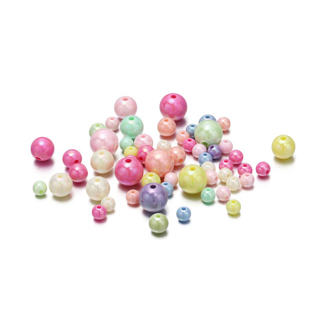 Perles acryliques rondes à faire soi-même de la série Radiated 2