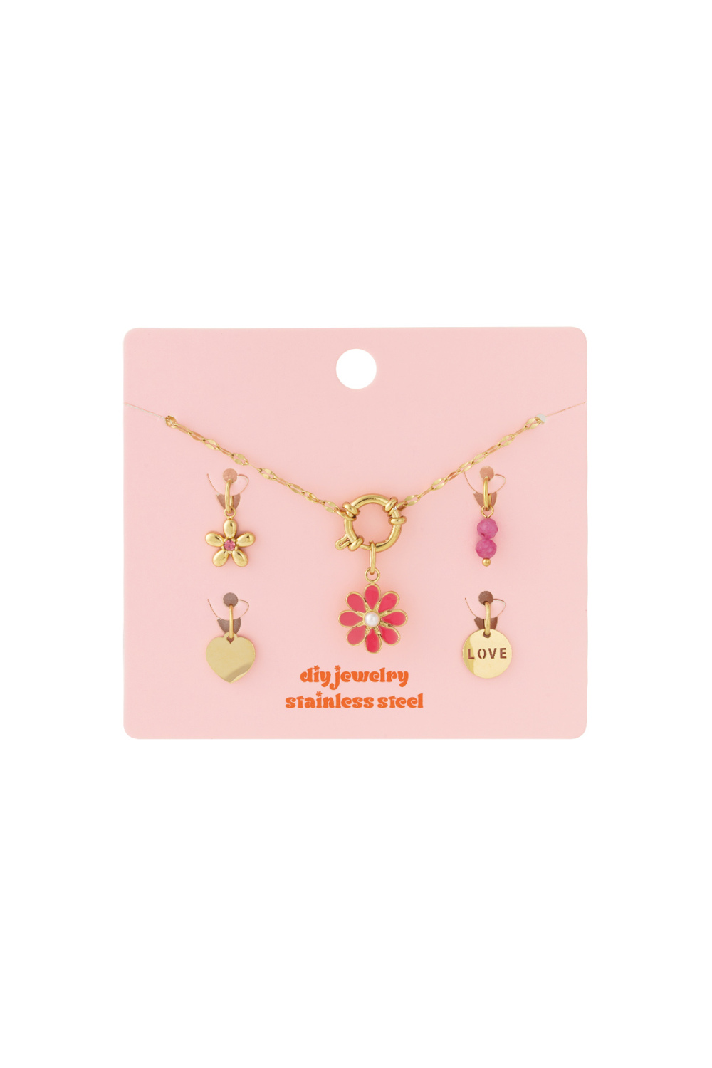 Collier Diy À Fleurs Rouges Image4