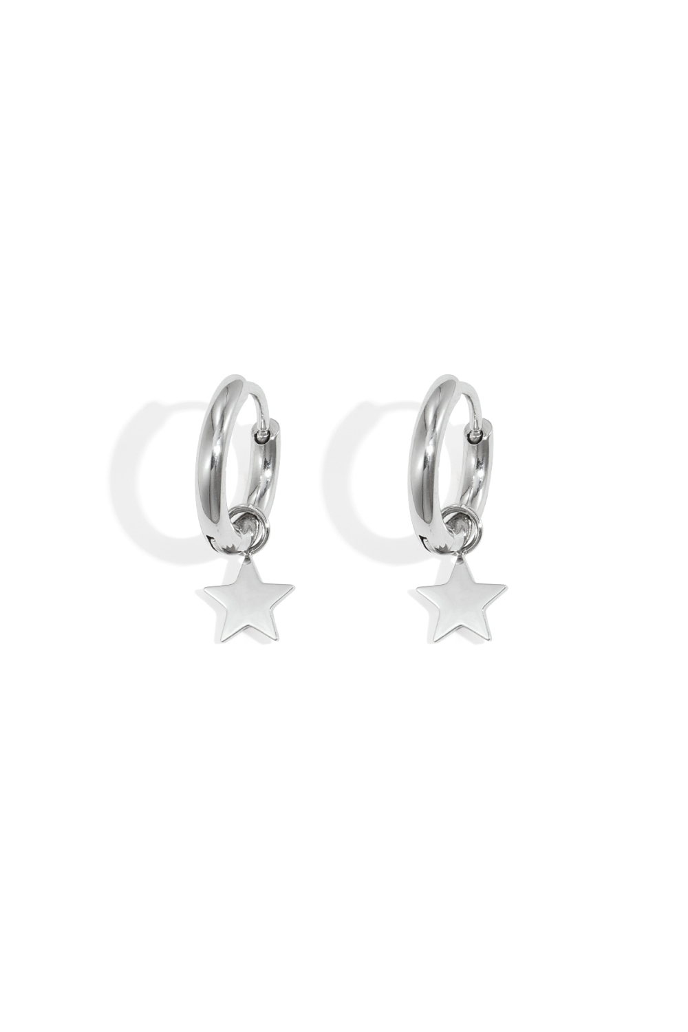Boucles D'oreilles Star Argenté Acier Inoxydable 
