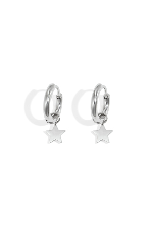 Boucles D'oreilles Star Argenté Acier Inoxydable h5 