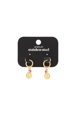 Boucles D'Oreilles Pétales Roses h5 Image4