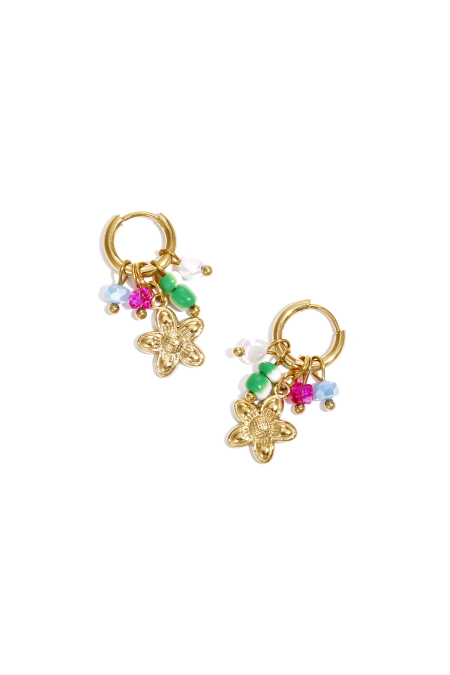 Boucles d'oreilles pendantes en acier inoxydable, style floral, collection romantique décontractée pour le quotidien, bijoux pour femmes