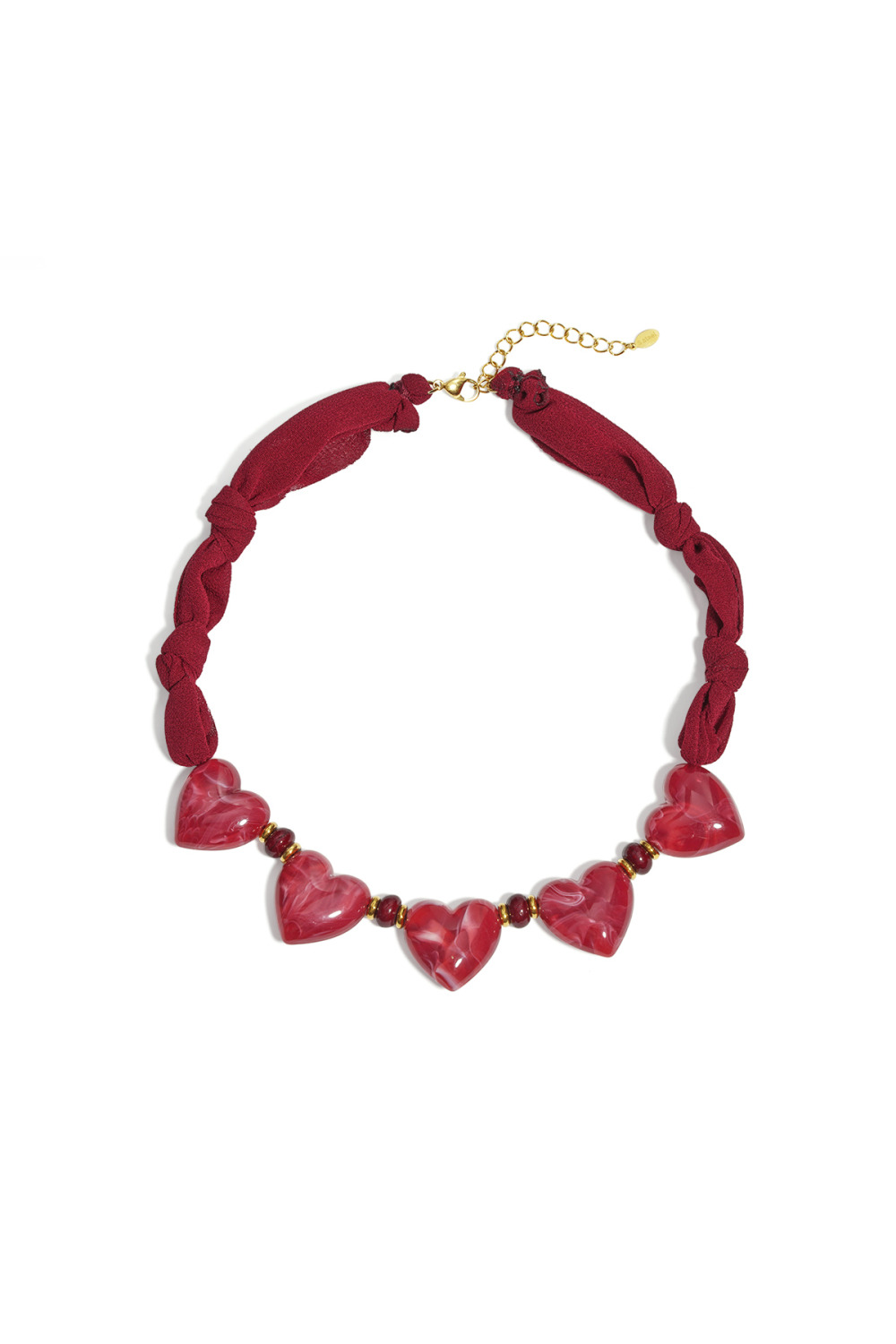 Collier En Tissu Avec Perles En Forme De Cœur h5Image3