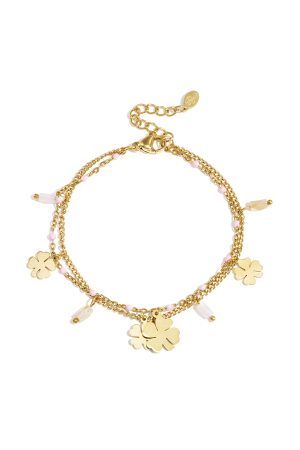 Bracelet Avec Breloques Trèfle Et Perles h5 