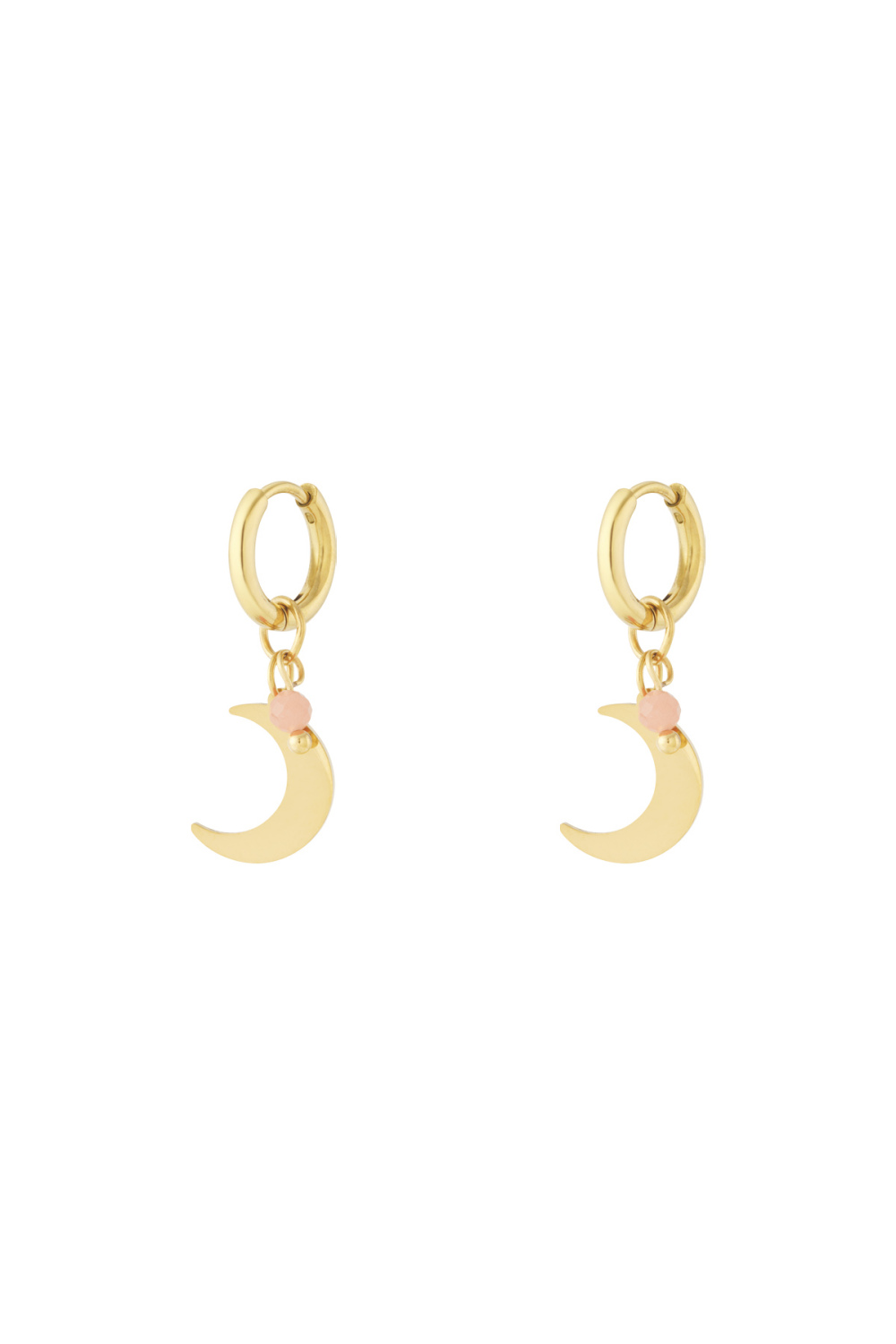 Boucles D'Oreilles Avec Breloque Lune Et Perle Colorée 