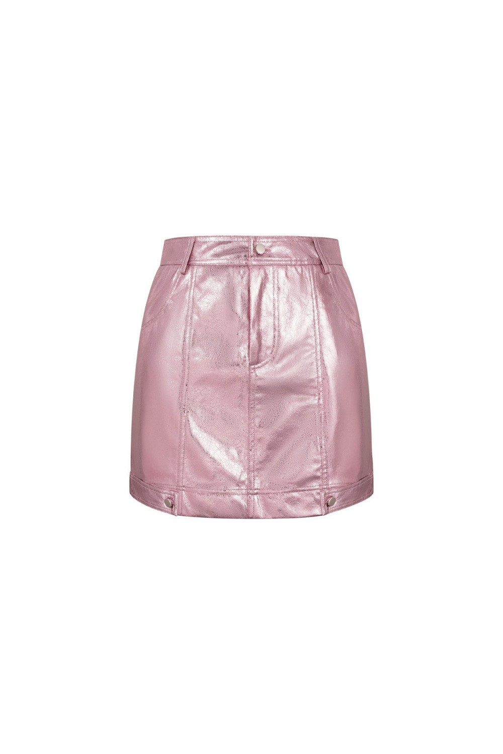 Jupe Mini En Pu Sexy Couleur Unie Printemps/Été 