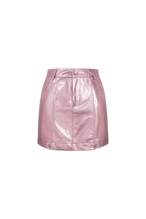 Jupe Mini En Pu Sexy Couleur Unie Printemps/Été h5 