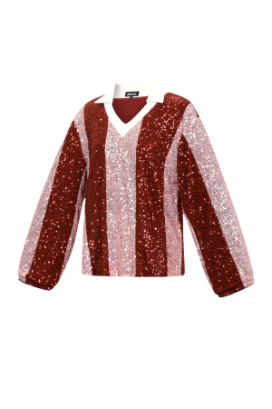 Tissu Polyester Fibre Hauts À Manches Longues Pour Femmes Casual Rayures h5 Image2