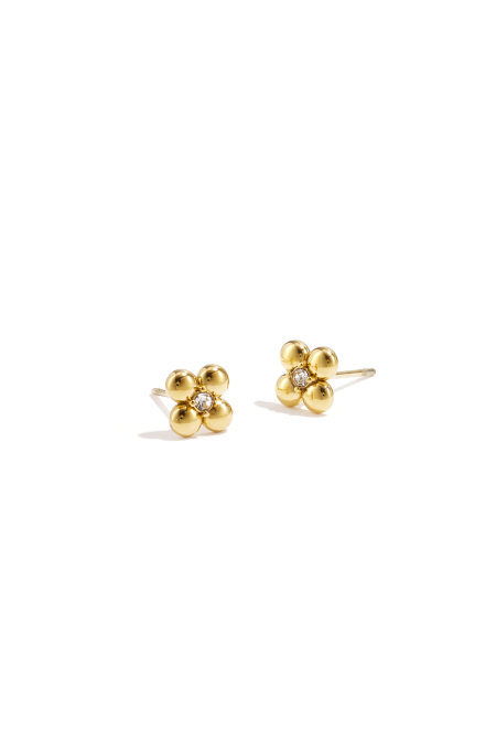 Boucles d'oreilles trèfle avec pierre