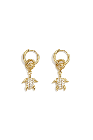 Boucles D'Oreilles Avec Une Tortue Pendante h5