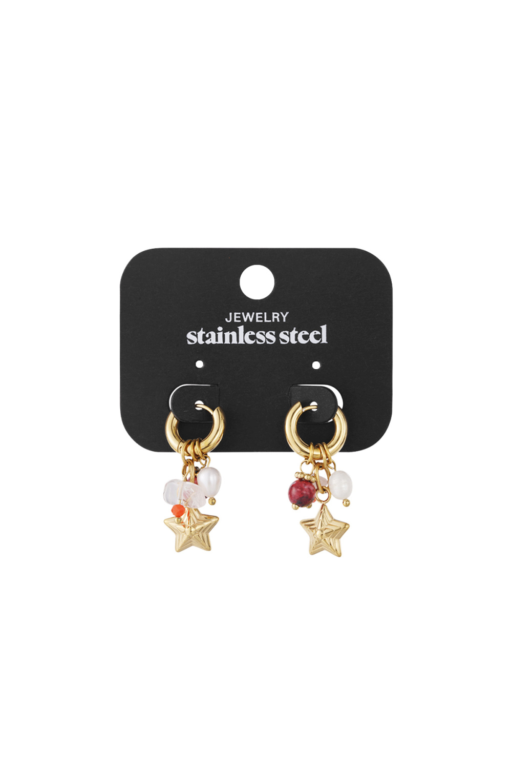 Boucles D'Oreilles Pendantes En Acier Inoxydable, Série Star Casual Daily Simple, Bijoux Pour Femmes Image4