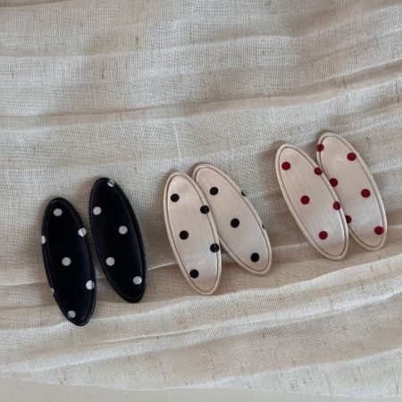 1 pince à cheveux en tissu à pois pour femme, série romantique
