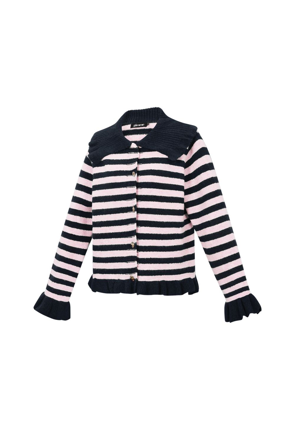 Cardigan Femme En Fibre De Polyester Tricotée Style Décontracté À Rayures Image2