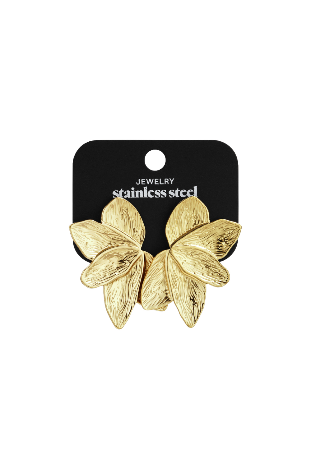 Boucles D'Oreilles Puces En Acier Inoxydable, Style Feuille, Collection Décontractée Et Simple Pour Femmes Image6