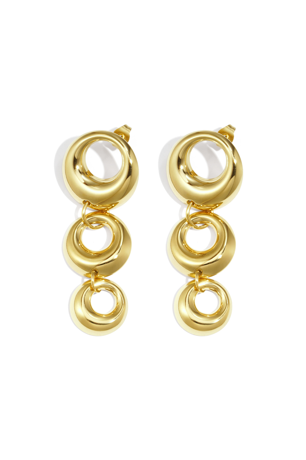 Boucles D'Oreilles Pendantes En Acier Inoxydable, Style Cercle, Décontractées, Simples, Pour Femmes