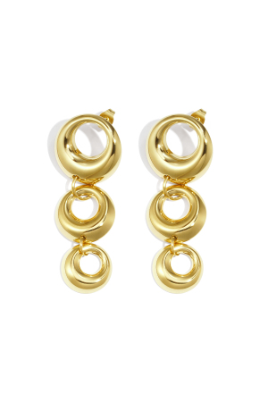 Boucles D'Oreilles Pendantes En Acier Inoxydable, Style Cercle, Décontractées, Simples, Pour Femmes h5