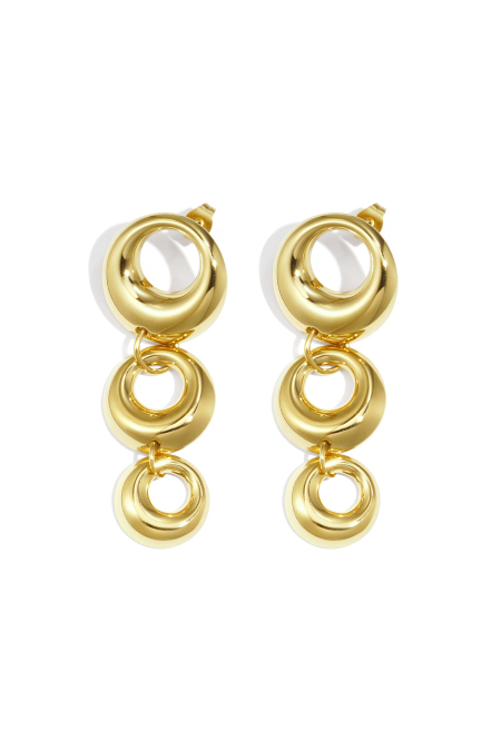Boucles d'oreilles pendantes en acier inoxydable, style cercle, décontractées, simples, pour femmes