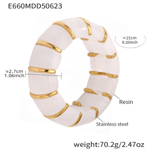Bracelet Jonc Bohème En Résine Pour Femme, Série Classique, 1 Pièce h5 Image2