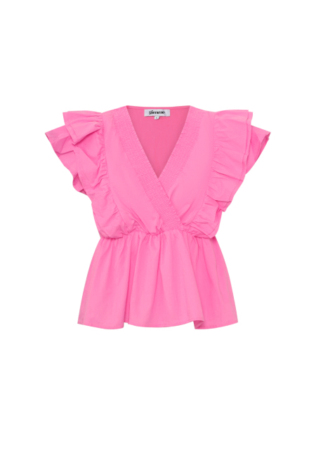 Blouse sans manches tissée élégante bordure frangée couleur unie printemps/été 2