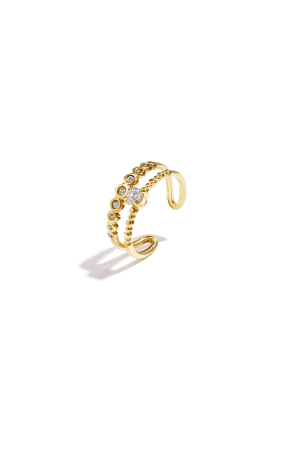 Bague Double Ajustable Ornée De Pierres h5