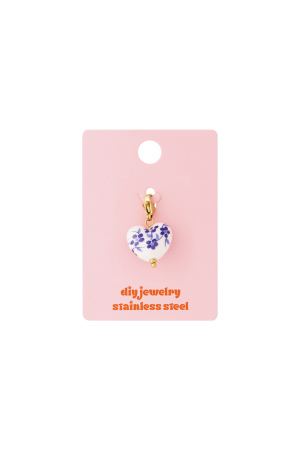 Breloque Diy En Forme De Fleur Bleue h5 Image4