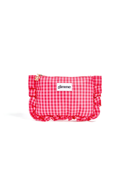 Trousses à maquillage à carreaux en polyester doux, accessoires du quotidien
