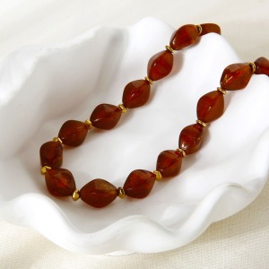 Collier 1 Pièce En Perles Irrégulières En Acrylique Et Hématite Couleur Or h5 Image2