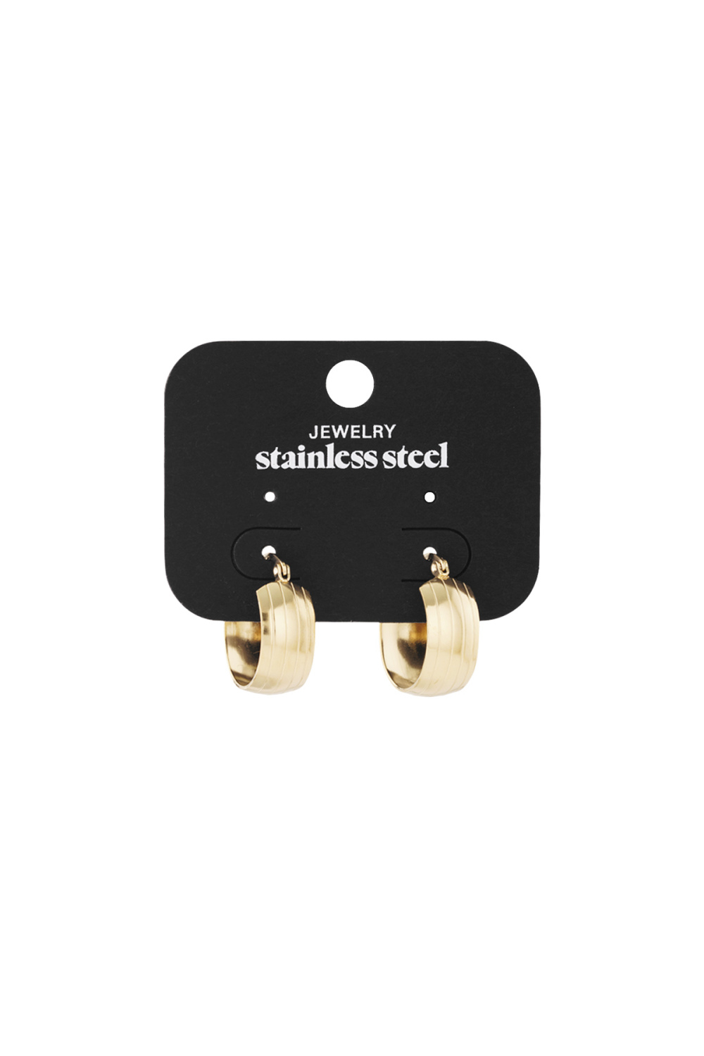 Boucles D'oreilles Rondes Avec Petite Structure - Doré Image5