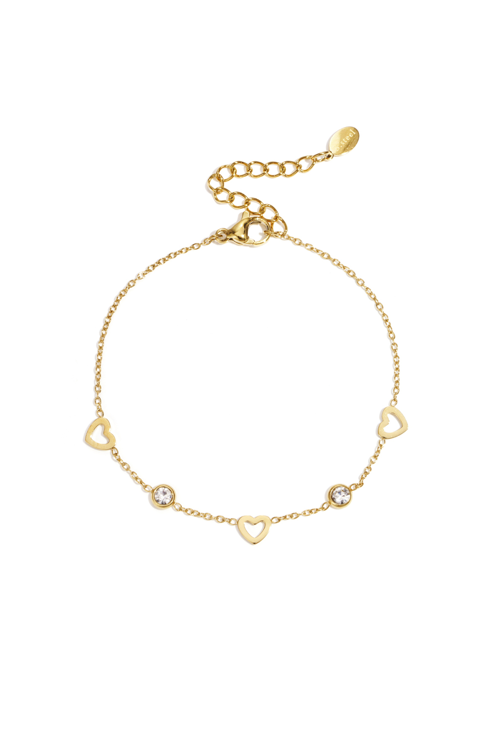 Bracelet Avec Charms Coeur Et Diamants 