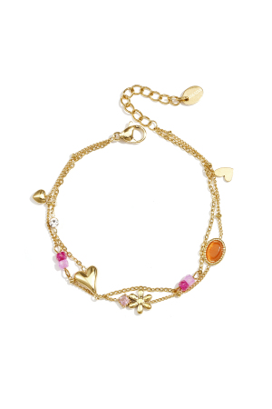 Bracelet Double Avec Pendentifs, Perles Et Pierres Variés h5 