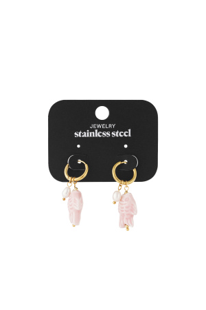 Boucles D'Oreilles En Forme De Poisson Perlé h5 Image4
