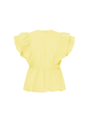 Blouse Sans Manches Tissée Élégante Bordure Frangée Couleur Unie Printemps/Été h5 Image3