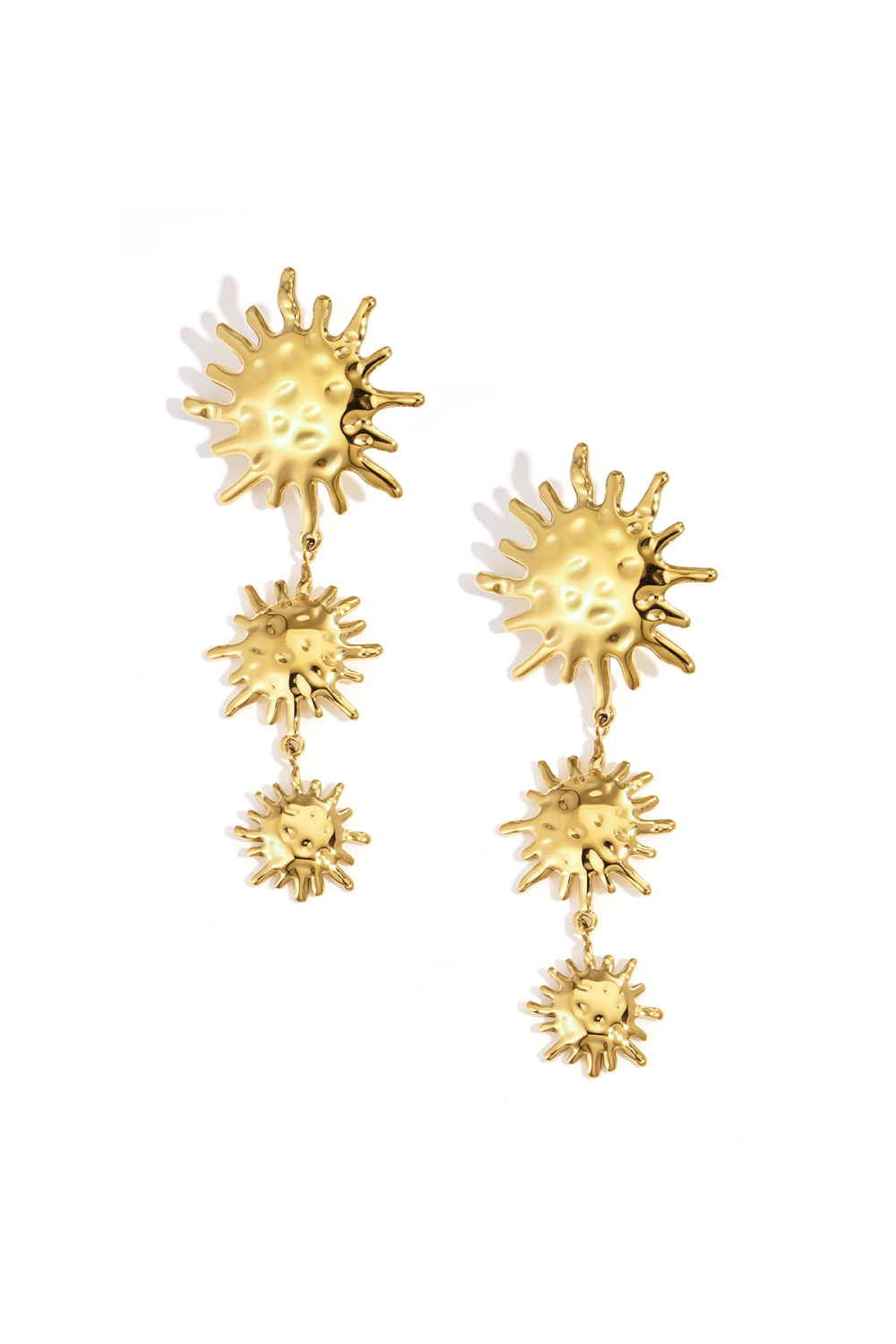 Boucles D'Oreilles Pendantes En Acier Inoxydable, Style Soleil, Décontractées, Simples Et Quotidiennes, Bijoux Pour Femmes 