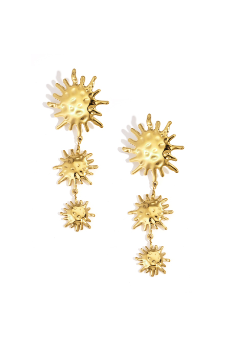 Boucles d'oreilles pendantes en acier inoxydable, style soleil, décontractées, simples et quotidiennes, bijoux pour femmes