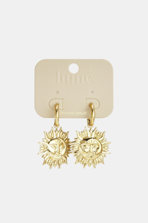 Boucles D'Oreilles Pendantes En Acier Inoxydable, Collection Soleil, Style Décontracté Et Simple Pour Femmes h5 Image5