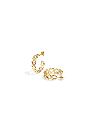 Boucles D'Oreilles Créoles À Cœurs Alternés h5 