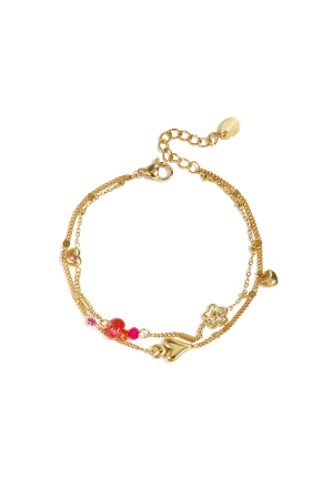 Bracelet Orné De Cœurs De Fleurs Et De Perles h5