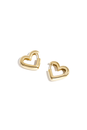 Boucles D'Oreilles Créoles En Forme De Cœur Disponibles En Trois Tailles h5