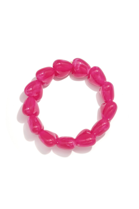 Bracelet de perles avec de grosses perles en forme de cœur