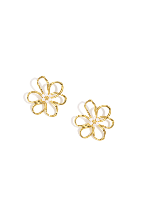 Boucles d'oreilles à tige en acier inoxydable, série Fleur, décontractée, simple et quotidienne, bijoux pour femmes