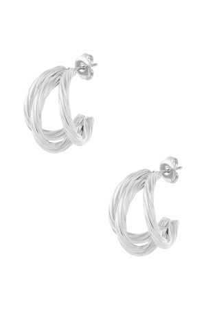 Boucles D'Oreilles Créoles Géométriques En Acier Inoxydable Daily Daily h5 Image3