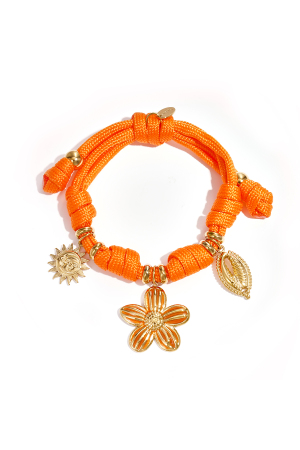 Bracelet En Corde Avec Nœuds Et Breloques Diverses h5