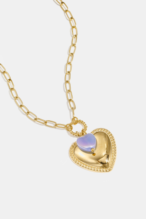 Collier Avec Pendentif En Forme De Cœur Et Perle Sur Une Bague h5 Image2