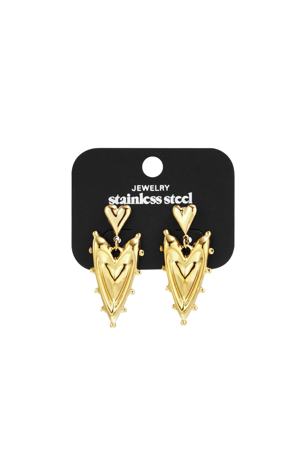 Boucles D'Oreilles Pendantes En Acier Inoxydable En Forme De Cœur, Collection Décontractée Et Simple Pour Femmes h5Image6