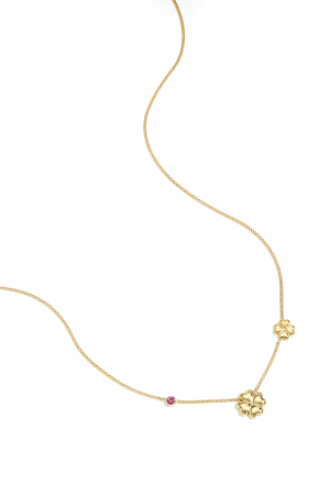 Collier Orné De Trèfles Et De Pierres Colorées h5 
